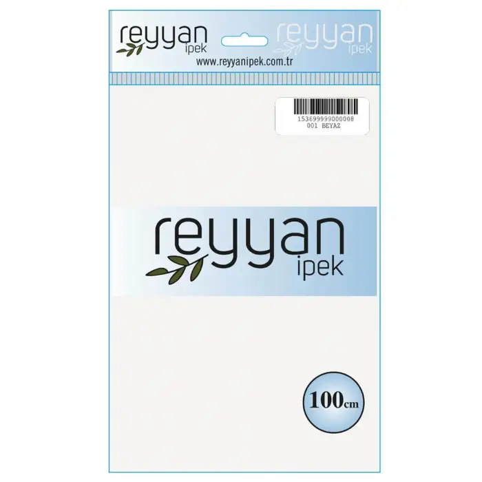 Reyyan İpek 100 Cm Düz Poşetli Yazma Beyaz-9801
