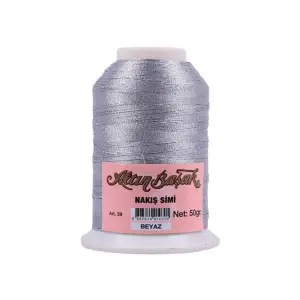 Altınbaşak 50 Gram Simli Nakış İpi İpi Renk:BEYAZ