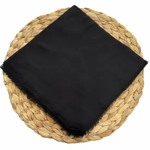 Altınel Düz Flamlı Keten Eşarp Siyah (Dzf99-31)