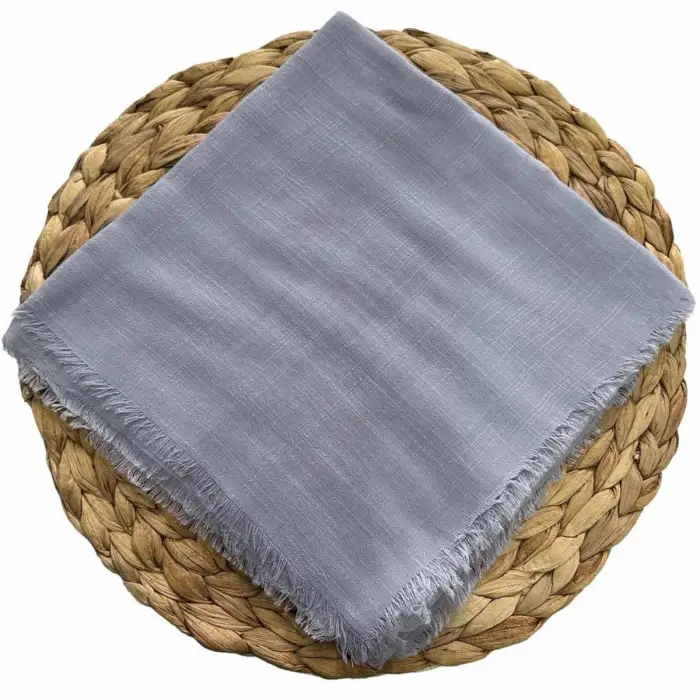 Altınel Düz Flamlı Keten Eşarp Gri (Dzf99-35)