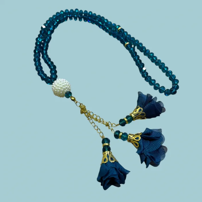 99lu Büyük Boy Gül Püsküllü Kristal Tespih (tsph07-17)