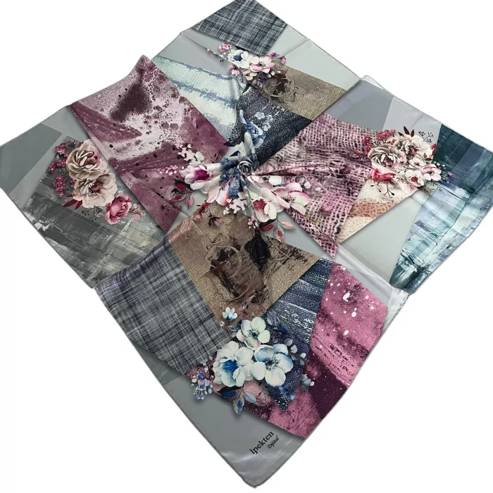 İpekten Dijital Twill Eşarp (TE9915)