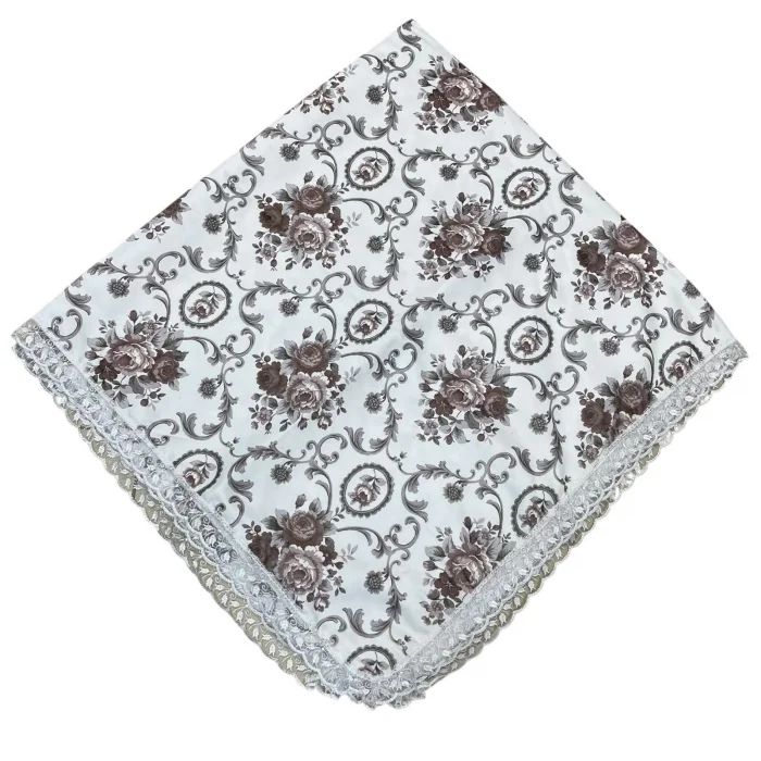 Kenarı Dantelli Desenli Sofra 140x140 cm 1 Adet(Sofra9510)