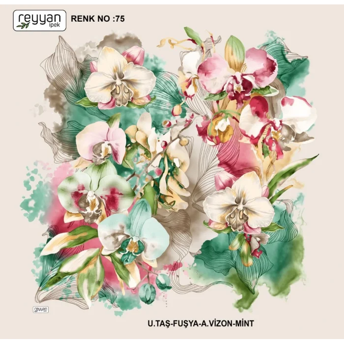 Reyyan İpek 100 cm Oyalık Yazma (ryyn-370-13)