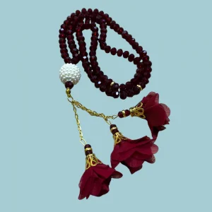 99lu Büyük Boy Gül Püsküllü Kristal Tespih (tsph07-05)