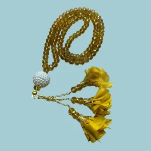 99lu Büyük Boy Gül Püsküllü Kristal Tespih (tsph07-07)