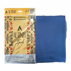 Altınel İpek İndigo Mavi Düz Poşetli Yazma (AE-271-13)