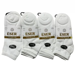 Eser Erkek Dikişsiz Patik Çorap 12li Paket Beyaz (MC-96-02)