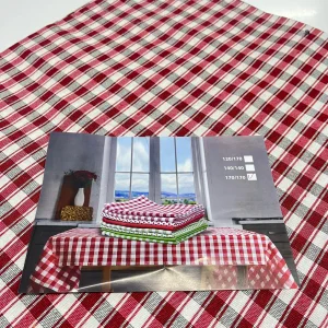 Kırmızı Kareli Dokuma Sofra Bezi 170x170 cm 1 Adet( Sofra9002)