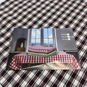 Bordo Kareli Dokuma Sofra Bezi 170x170 cm 1 Adet( Sofra9004)