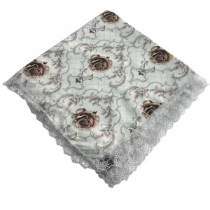 Kenarı Dantelli Desenli Sofra 140x140 cm 1 Adet(Sofra9525)