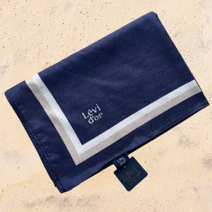 Levidor Şerit Kenarlı Monogram Şal (Mng9919)