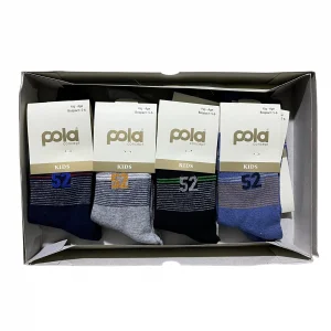 Pola Erkek Çocuk Penye Soket Çorap 12li Paket (Yaş:5-6) (EC-90-06)