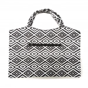 Siyah Beyaz Deri Oya Çantaşı(ÇNT9901)