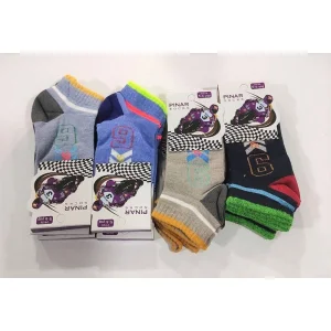 Erkek Çocuk Penye Patik Çorap 12li Paket (Yaş:5-6) (EC-99-02)