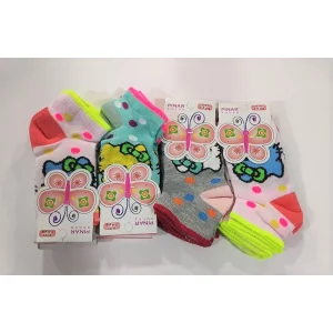 Kız Çocuk Penye Patik Çorap 12li Paket (Yaş:3-4) (KC-99-01)