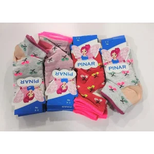 Kız Çocuk Penye Patik Çorap 12li Paket (Yaş:5-6) (KC-99-02)