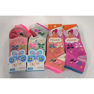 Kız Çocuk Penye Patik Çorap 12li Paket (Yaş:7-8) (KC-99-03)
