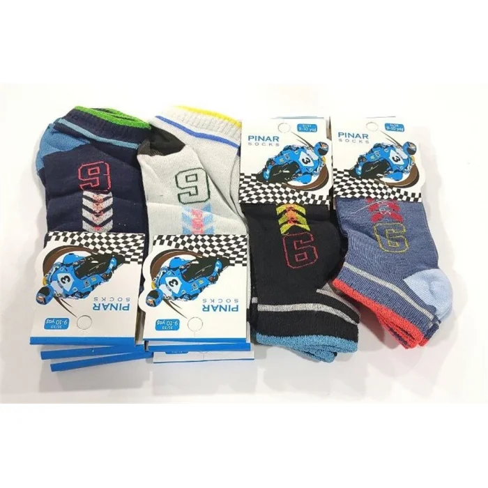 Erkek Çocuk Penye Patik Çorap 12li Paket (Yaş:9-10) (EC-99-04)