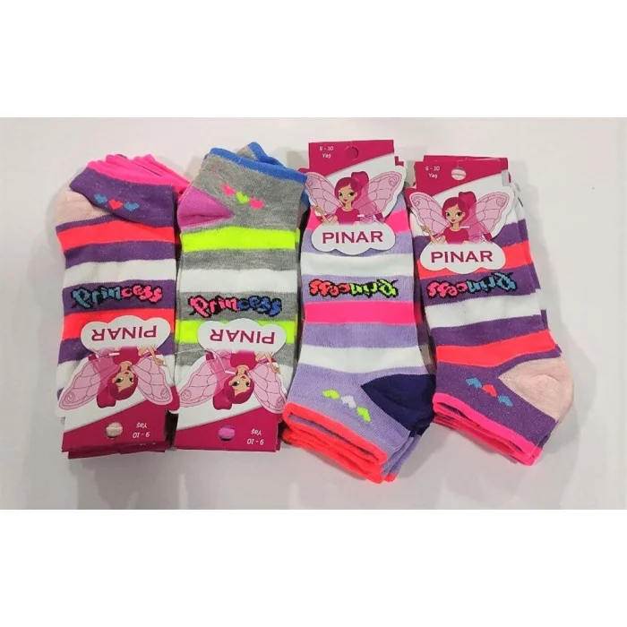 Kız Çocuk Penye Patik Çorap 12li Paket (Yaş:9-10) (KC-99-04)