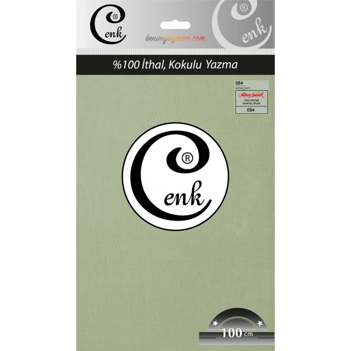 Cenk Düz 100 cm Poşetli Oyalık Yazma -(Adaçayı)-(301-084)