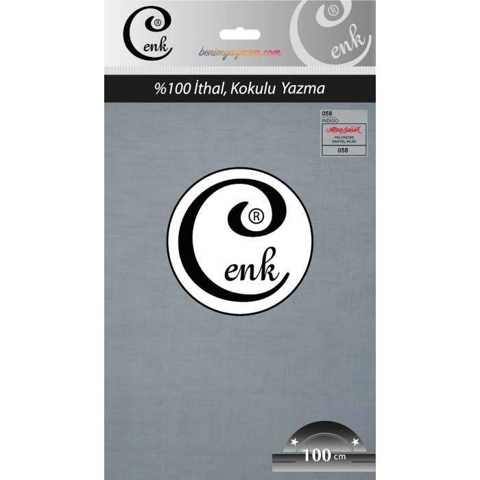 Cenk Düz 100 cm Poşetli Oyalık Yazma -(İndigo)-(301-058)