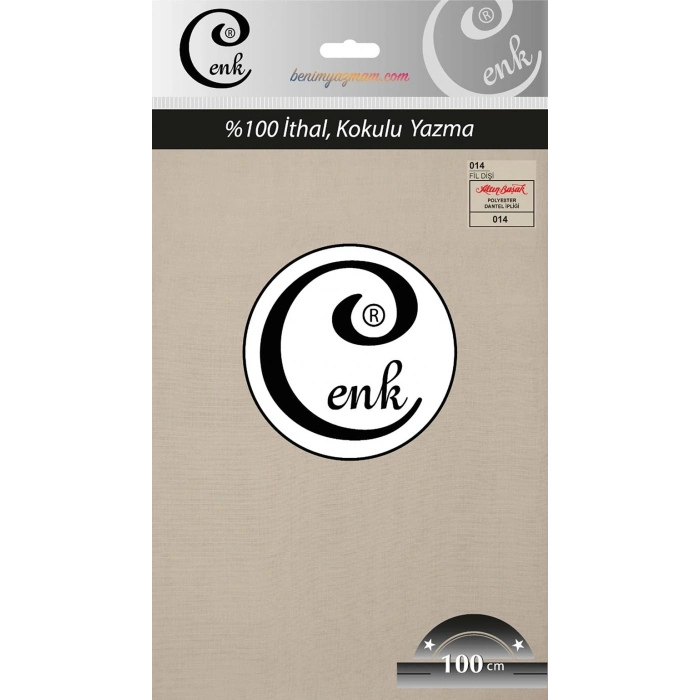 Cenk Düz 100 cm Poşetli Oyalık Yazma -(Fil Dişi)-(301-014)
