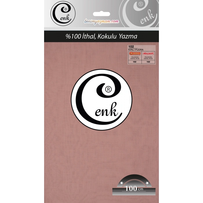 Cenk Düz 100 cm Poşetli Oyalık Yazma -(Kirli Pudra)-(301-102)