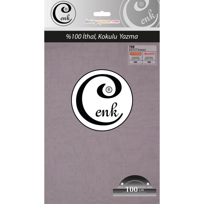 Cenk Düz 100 cm Poşetli Oyalık Yazma -(Kakao)-(301-769)