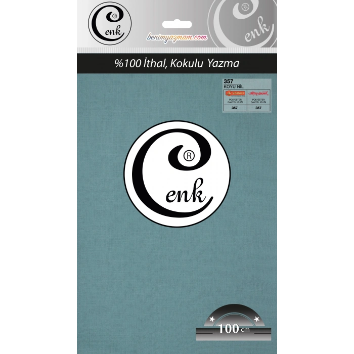 Cenk Düz 100 cm Poşetli Oyalık Yazma -(Koyu Nil)-(301-357)