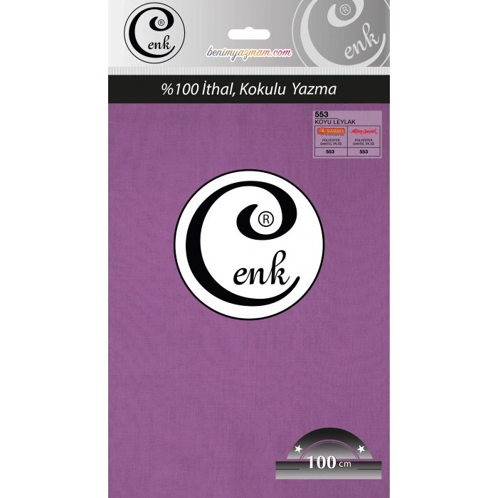 Cenk Düz 100 cm Poşetli Oyalık Yazma -(Koyu Leylak)-(301-553)