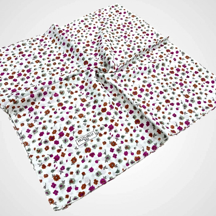 Huzurlu İpek Desenli Dikişli Yazma - (hd02-15)