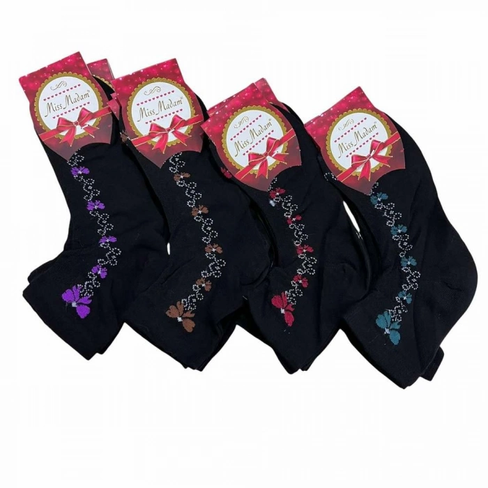 Miss Madam Kadın Desenli Tül Çorap - (mss01-10)