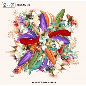 Reyyan İpek 100 cm Desenli Oyalık Yazma (ryyn-448-03)