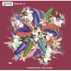 Reyyan İpek 100 cm Desenli Oyalık Yazma (ryyn-448-09)