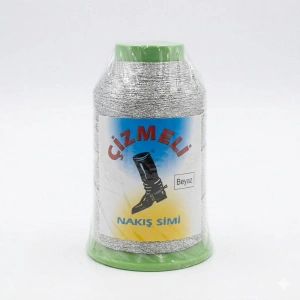 Çizmeli 50 gr. Beyaz Nakış Simi İp-(SİM-001)