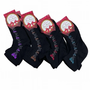 Miss Madam Kadın Desenli Tül Çorap - (mss01-10)