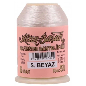 Altınbaşak 20 Gram Polyester Oya İpi (Renk: Şeker Beyaz)