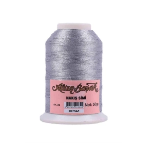 Altınbaşak 50 Gram Simli Nakış İpi İpi Renk:BEYAZ