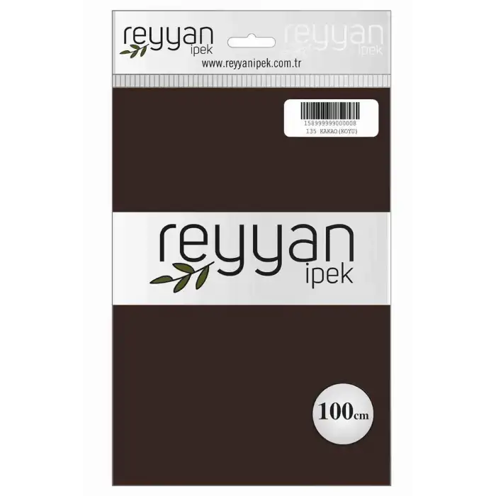 Reyyan İpek 100 Cm Düz Poşetli Yazma (Kakao)-135