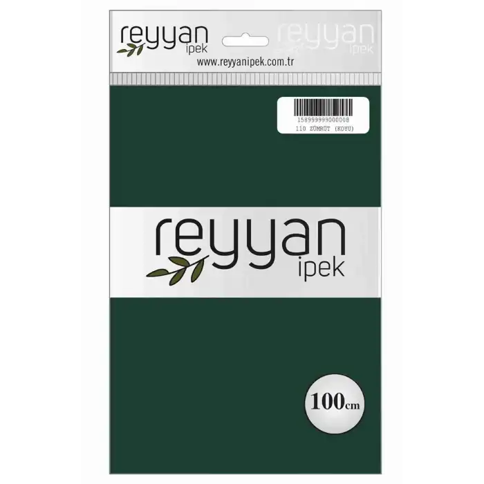 Reyyan İpek 100 Cm Düz Poşetli Yazma (Zümrüt Koyu)-110