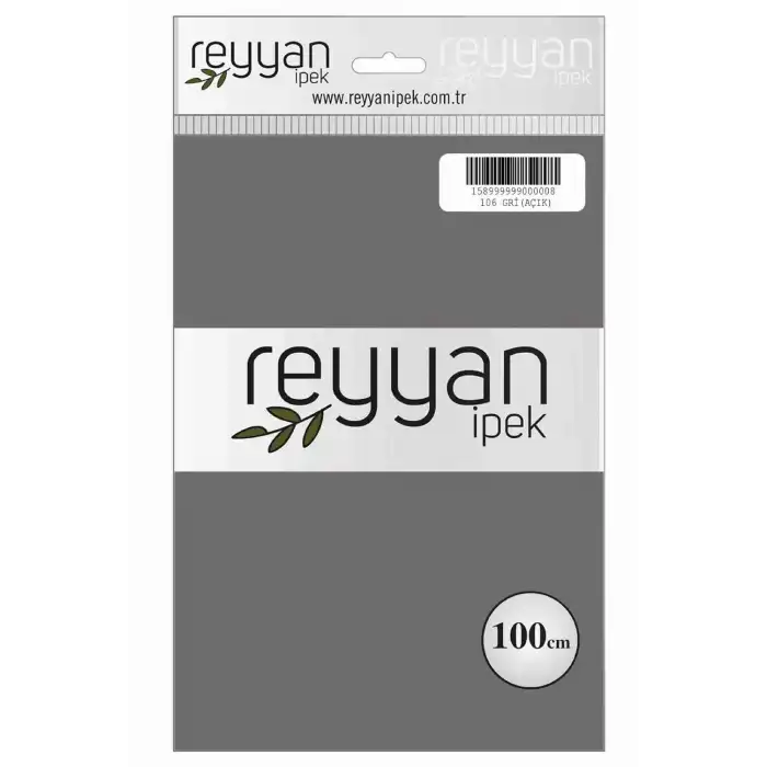 Reyyan İpek 100 Cm Düz Poşetli Yazma (Gri Açık)-106