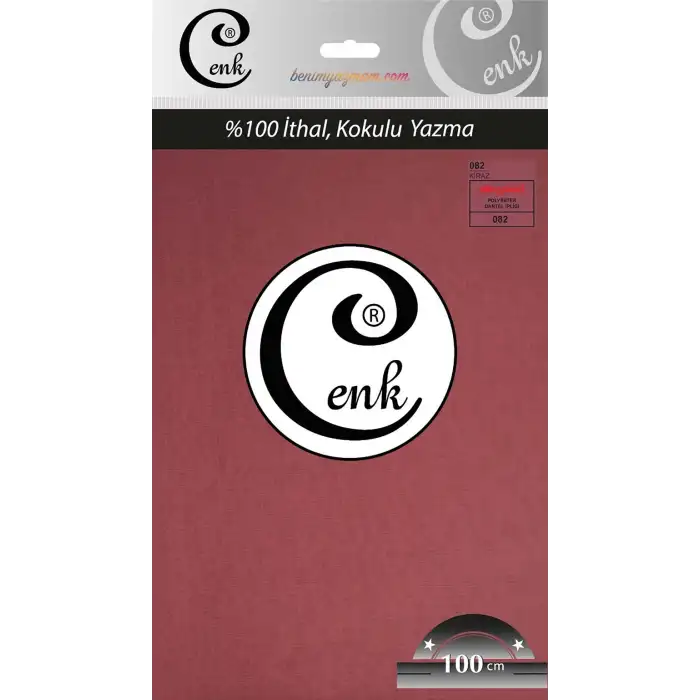 Cenk Düz 100 cm Poşetli Oyalık Yazma -(Kiraz)-(301-082)