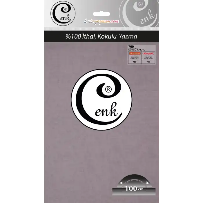 Cenk Düz 100 cm Poşetli Oyalık Yazma -(Kakao)-(301-769)