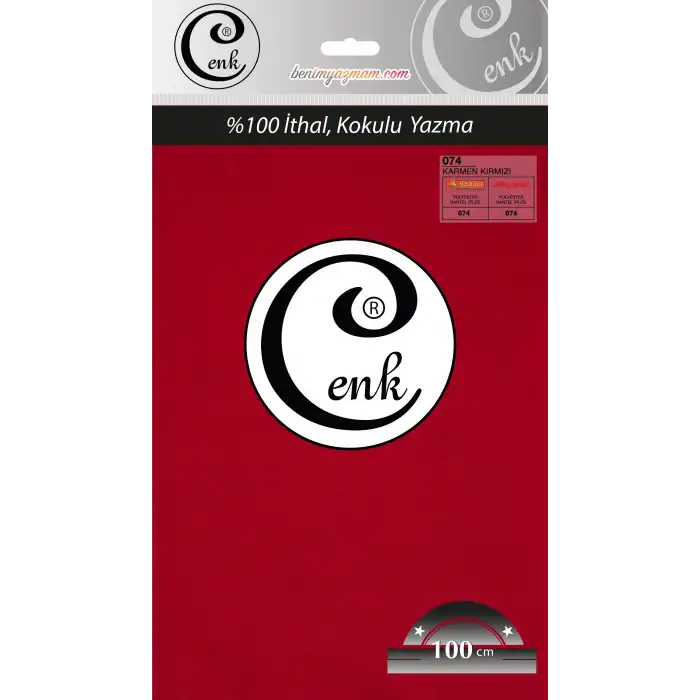 Cenk Düz 100 cm Poşetli Oyalık Yazma -(Karmen Kırmızı)-(301-074)
