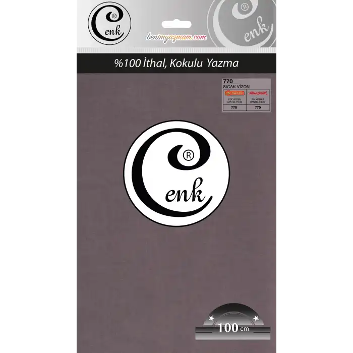 Cenk Düz 100 cm Poşetli Oyalık Yazma -(Sıcak Vizon)-(301-770)