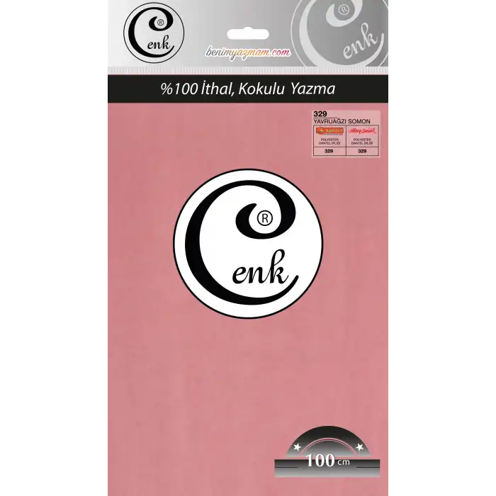 Cenk Düz 100 cm Poşetli Oyalık Yazma -(Yavruağzı Somon)-(301-329)