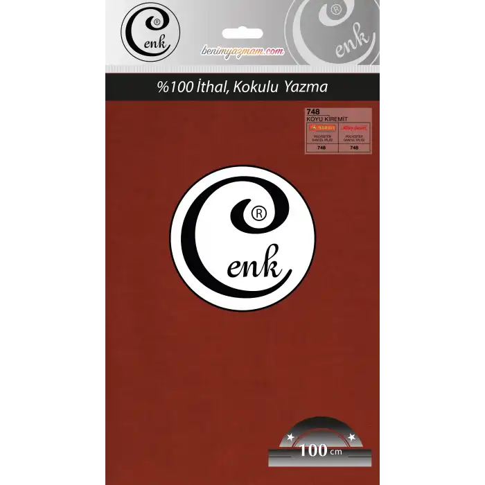Cenk Düz 100 cm Poşetli Oyalık Yazma -(Koyu Kiremit)-(301-748)