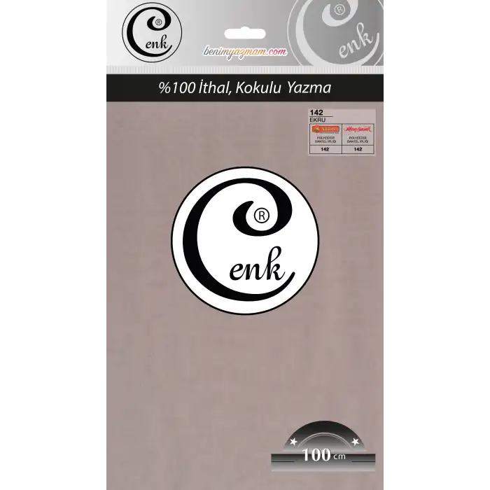 Cenk Düz 100 cm Poşetli Oyalık Yazma -(Ekru)-(301-142)
