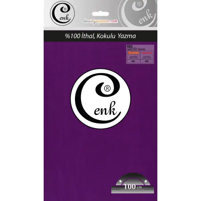 Cenk Düz 100 cm Poşetli Oyalık Yazma -(Ametist)-(301-622)